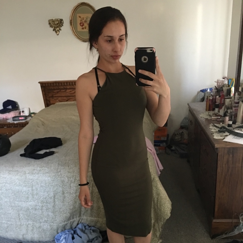 Olive Green bodycon dress